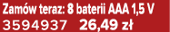 Zam w teraz: 8 baterii AAA 1,5 V 3594937 26,49 z 