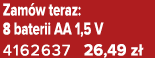 Zam w teraz: 8 baterii AA 1,5 V 4162637 26,49 z 