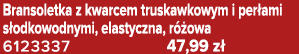 Bransoletka z kwarcem truskawkowym i per ami s odkowodnymi, elastyczna, r owa 6123337 47,99 z 